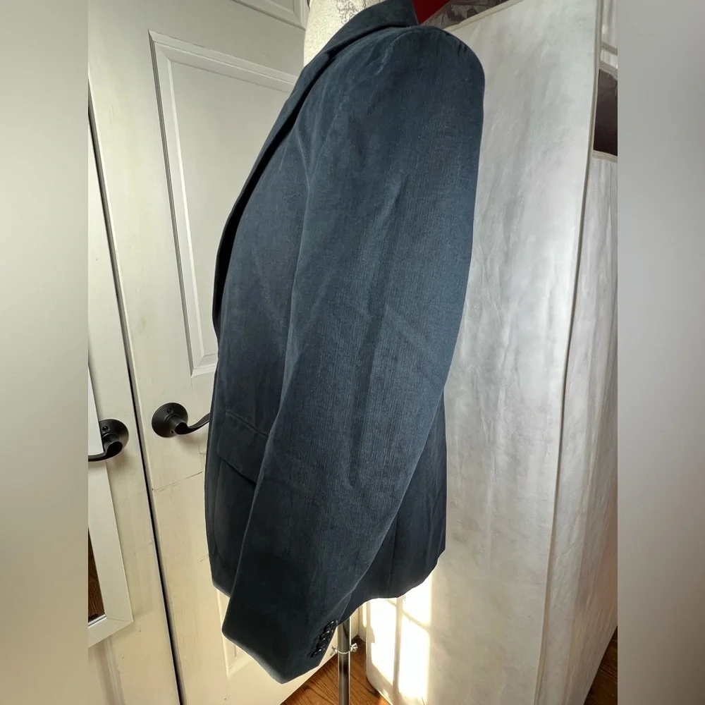 Armani Exchange Mens Single Breasted Ridged Corduroy Blazer Navy Blue Size 40R - Picture 2 of 13